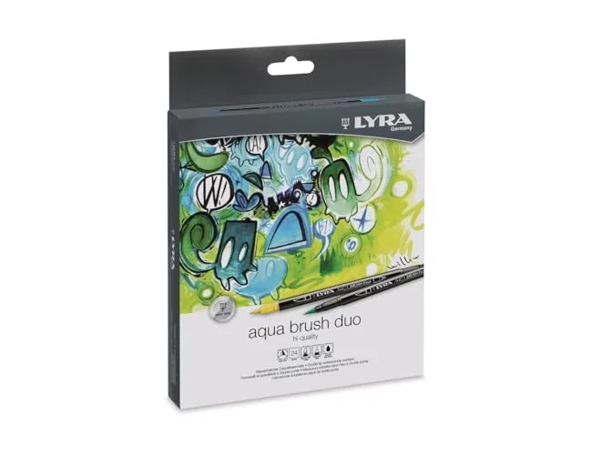 Lyra Aqua Brush Duo Caja de 24 Colores con Punta Pincel y Punta Fina