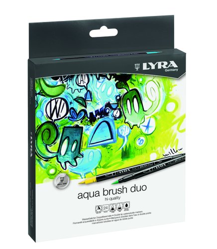 Lyra Aqua Brush Duo Caja de 24 Colores con Doble Punta Pincel y Fina