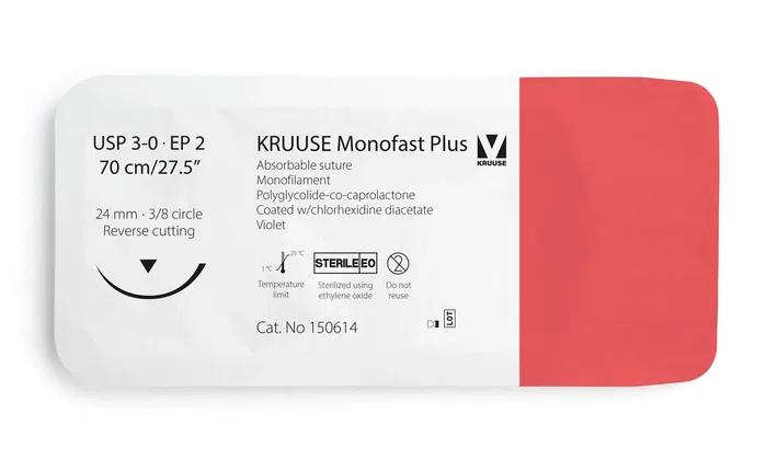kruuse Monofast Plus 3/0 70cm con aguja de 24mm kruuse Monofast Plus 3/0 70cm con aguja de 24mm