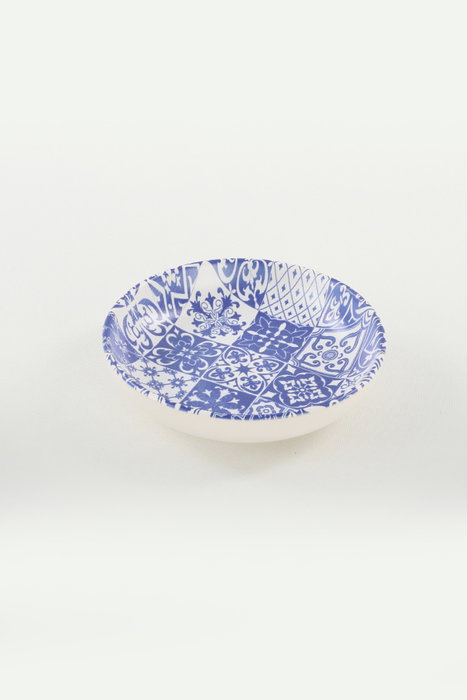 Hermia ST489006F022AD58J00MAYD100 Juego de platos salsera, 13 x 13 x 3.1 cm, Cerámica, Blanco y Azul Oscuro
