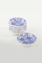 Hermia ST489006F022AD58J00MAYD100 Juego de platos salsera, 13 x 13 x 3.1 cm, Cerámica, Blanco y Azul Oscuro
