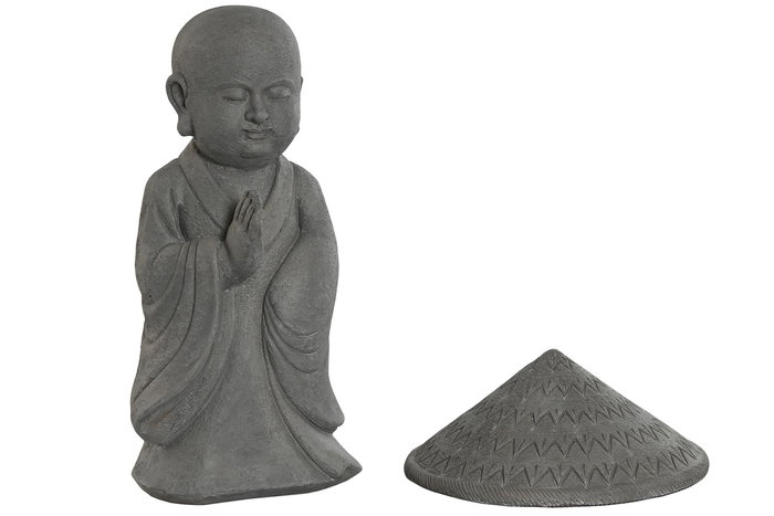 DKD Home Decor Figura Oriental Gris 30 x 51 x 30 cm Magnesia Monje