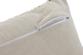 DKD Home Decor Cojín Tropical Natural 8 x 30 x 50 cm Poliester Lino Zipper