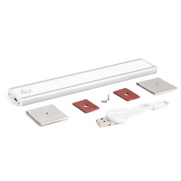 ILIMINACION Y ACC. Lámpara LED Smarty PIR Acoplable a Muebles con Sensor de Movimiento Acabado Plata Mate Largo 205mm