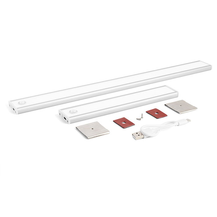 ILIMINACION Y ACC. Lámpara LED Smarty PIR Acoplable a Muebles con Sensor de Movimiento Acabado Plata Mate Largo 205mm