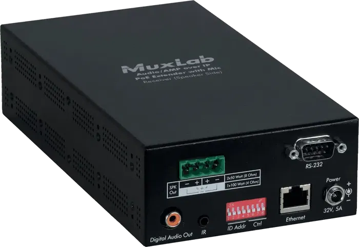 MUXLAB Receptor de Audio Sobre IP 50W por Canal