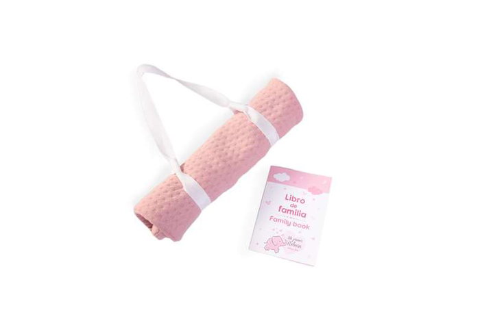 Muñeca mi primer reborn martina yogui con esterilla de yoga y libro de familia 52 cm cuerpo blando