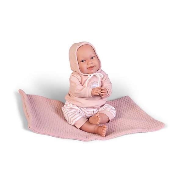 Muñeca mi primer reborn martina yogui con esterilla de yoga y libro de familia 52 cm cuerpo blando