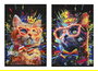 DKD Home Decor Cuadro Loft DKD Home Decor con Luz LED - Tema Gato Multicolor Negro - 63x93 cm