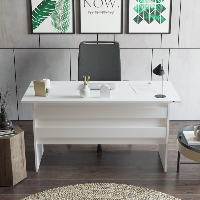 Hanah Home Vo1-W Mesa de Estudio Blanca 140cm x 73.8cm x 60cm