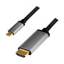 LogiLink Cable USB-C 3.2 Gen1 a HDMI 4K, Aluminio, 1,8 m de longitud
