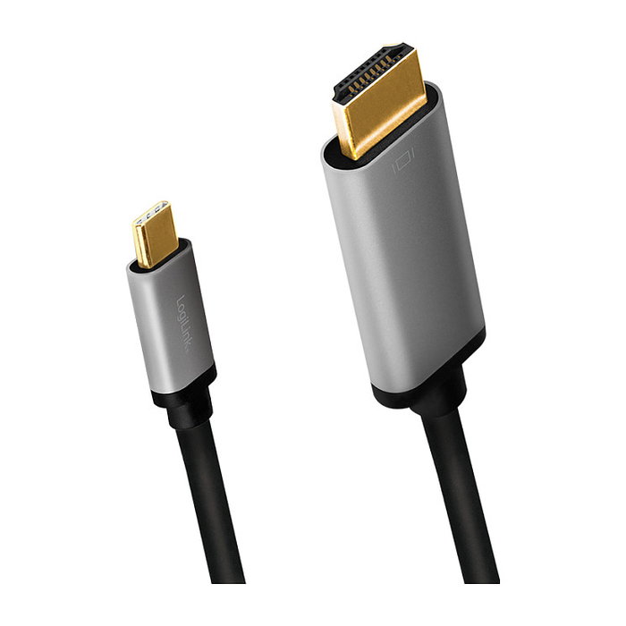 LogiLink Cable USB-C 3.2 Gen1 a HDMI 4K, Aluminio, 1,8 m de longitud