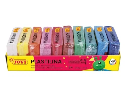 Jovi Bandeja de 10 Unidades de Plastilina 70 Colores Surtidos de 50 g