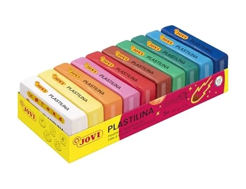 Jovi Bandeja de 10 Unidades de Plastilina 70 Colores Surtidos de 50 g