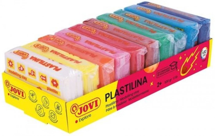 Jovi Estuche de 10 Pastillas de Plastilina de 50 g Colores Surtidos
