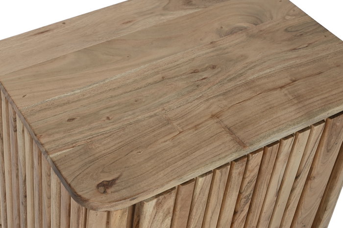 DKD Home Decor Mesita de Noche Neelk liston Moderno Acacia 50 x 40 x 55 cm