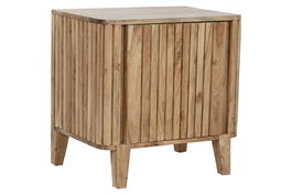 DKD Home Decor Mesita de Noche Neelk liston Moderno Acacia 50 x 40 x 55 cm