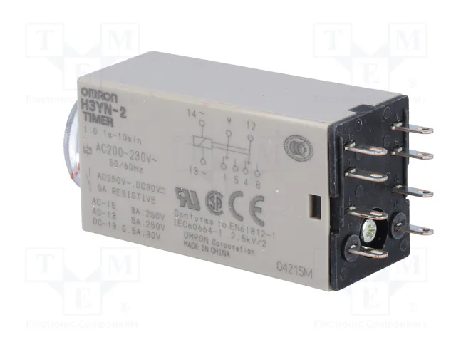 OMRON H3YN Relé de tiempo DPDT 250VAC/5A 200-230VAC