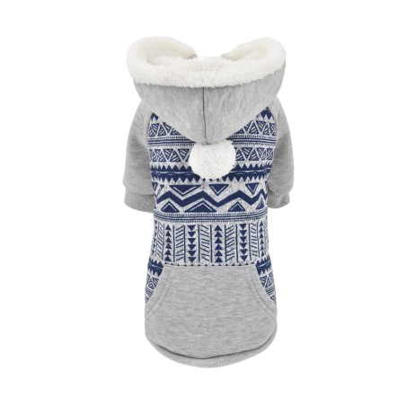 Nayeco Sudadera Con Capucha Y Borreguito Lithos Gris Azul Perro Talla 60 cm