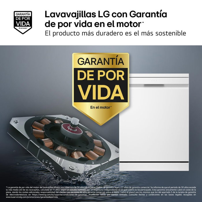 Lavavajillas LG DF375HWS 60 cm Blanco