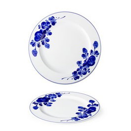 Langenthal Plato Llano Indigo Flores, porcelana, 24 cm de diámetro, diseño floral (Set de 6)