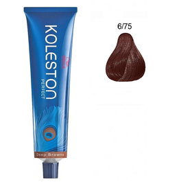 Koleston Perfect, Tinte permanente para el cabello, 6/75 Dark Blonde Chestnut Mahogany, 60 ml