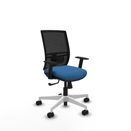 PIQUERAS Y CRESPO Silla de oficina Yunquera con mecanismo Sincro, Azul claro y Negro