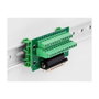 DeLOCK D-Sub de 25 Pines Macho a Bloque de Terminales para Carril DIN, 51 x 86 x 30 mm, Verde, 5 mm