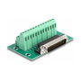 DeLOCK D-Sub de 25 Pines Macho a Bloque de Terminales para Carril DIN, 51 x 86 x 30 mm, Verde, 5 mm