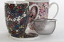 DKD Home Decor Set de 3 Tazas de Porcelana Liberty Multicolor 380ml