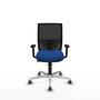 PIQUERAS Y CRESPO Silla de oficina Yunquera con mecanismo Sincro/Traslack, Azul y Negro