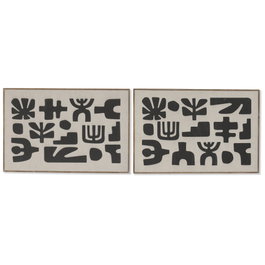 DKD Home Decor Cuadro Lienzo Étnico Surtido de 2 Piezas 90x60 cm