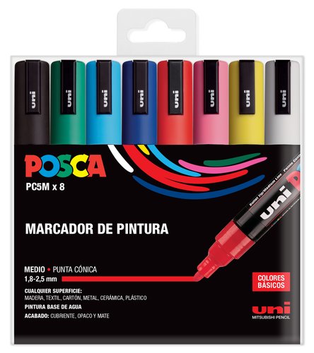 POSCA Marcadores de Pintura No Permanente PC-5M Bolsa de 8 POSCA Marcadores de Pintura No Permanente PC-5M Bolsa de 8