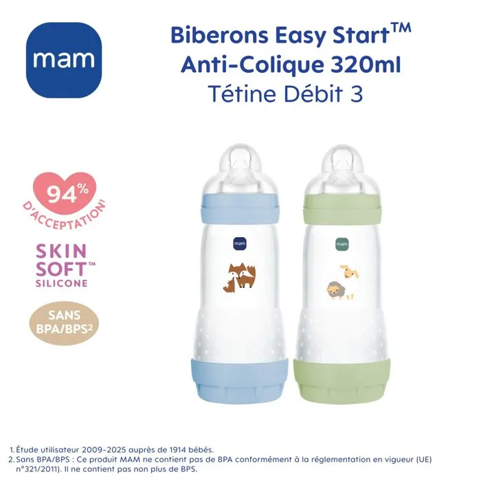 Mam Biberones Easy Start Anticólico 320 ml Tetina Flow 3 Ocean + Sand 9001616836633 Mam Biberones Easy Start Anticólico 320 ml Tetina Flow 3 Ocean + Sand 9001616836633