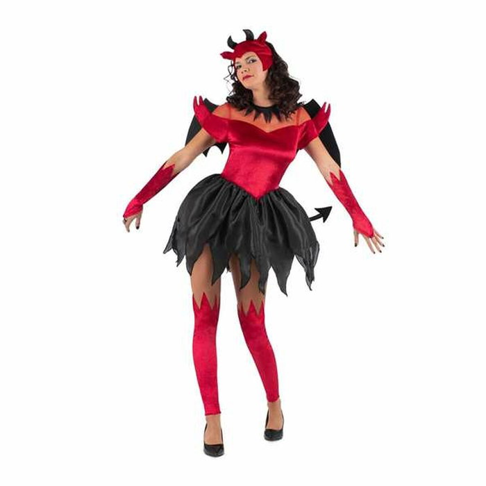 My Other Me Disfraz de Diablesa con Tocado, Alas, Vestido con Cola, Guantes y Calientapiernas - Talla M