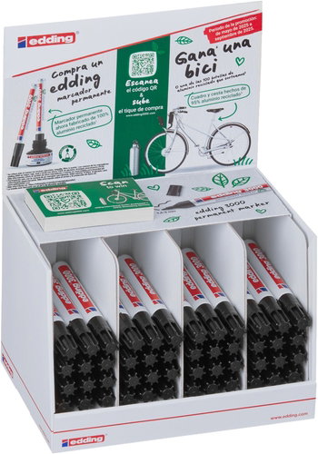 Edding Marcador Permanente 3000 Negro Expositor de 48 unidades con Regalo
