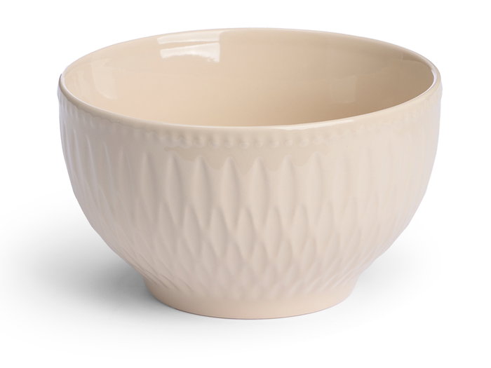Vessia Bowl de Desayuno de Cerámica Surtido en 2 Colores Claros (Beige y Gris) 650 ml - 14.3 x 14.3 x 8.5 cm (Set de 24)