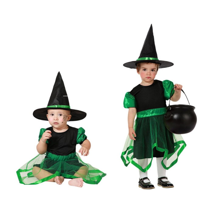 atosa Disfraz Bruja Bebé Verde con Sombrero y Falda de Tul atosa Disfraz Bruja Bebé Verde con Sombrero y Falda de Tul