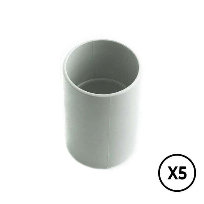 Tupersa Manguito de Unión para Tubo Rígido Gris Ø 20 mm - Pack 5 Unidades