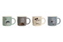 DKD Home Decor Set de Tazas Padre Surtido de 400ml en Porcelana y New Bone