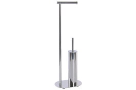 DKD Home Decor Portarrollos de Pie y Escobillero Cromado de Metal