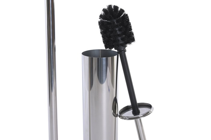DKD Home Decor Portarrollos de Pie y Escobillero Cromado de Metal