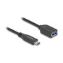 DeLOCK Cable USB Tipo-C a Tipo-A 10 Gbps 25 cm Coaxial