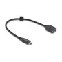 DeLOCK Cable USB Tipo-C a Tipo-A 10 Gbps 25 cm Coaxial