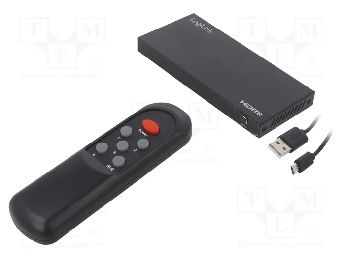 LOGILINK Switch HDMI 2.0 con 4 entradas y mando a distancia LOGILINK Switch HDMI 2.0 con 4 entradas y mando a distancia