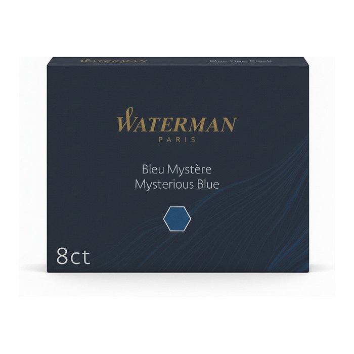 WATERMAN Cartuchos de Tinta para Pluma Estilográfica, Azul, 8 Unidades