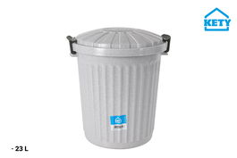 Kety Cubo Basura con Tapa 23L - Dimensiones: 34,5 cm (ancho) x 39 cm (alto) x 40,5 cm (largo) (6 Unidades)