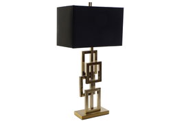 DKD Home Decor Lámpara de sobremesa de metal dorado 38x23x78 cm