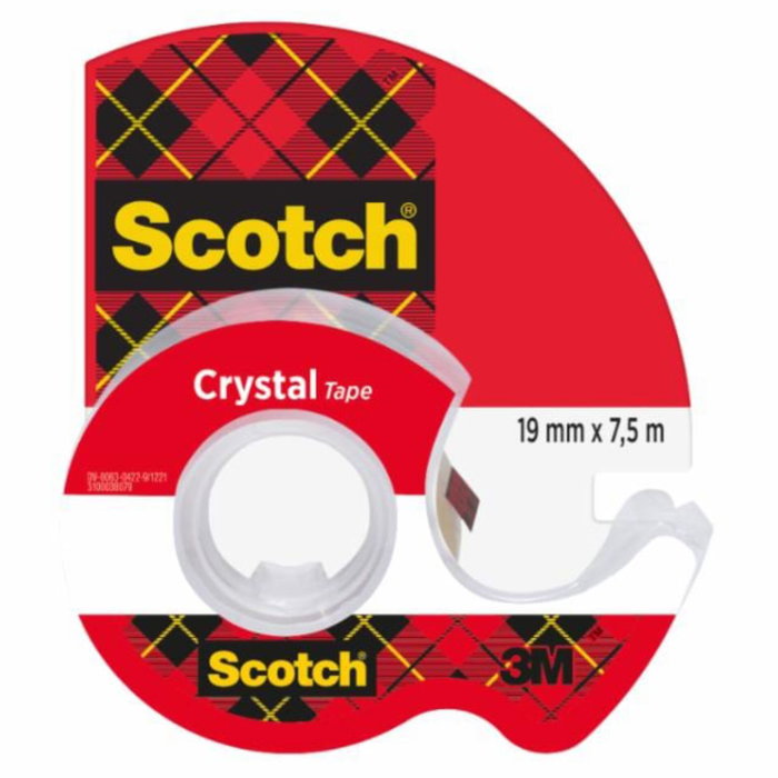 3M Scotch Crystal Abroller 6-1975D 19mm x 7,5m transparente con dispensador 3M Scotch Crystal Abroller 6-1975D 19mm x 7,5m transparente con dispensador