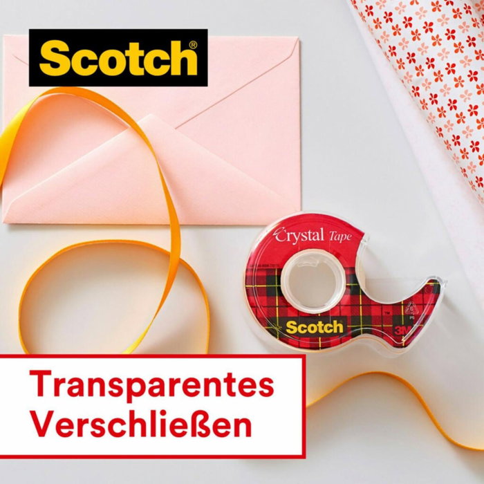 3M Scotch Crystal Abroller 6-1975D 19mm x 7,5m transparente con dispensador 3M Scotch Crystal Abroller 6-1975D 19mm x 7,5m transparente con dispensador